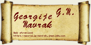 Georgije Mavrak vizit kartica